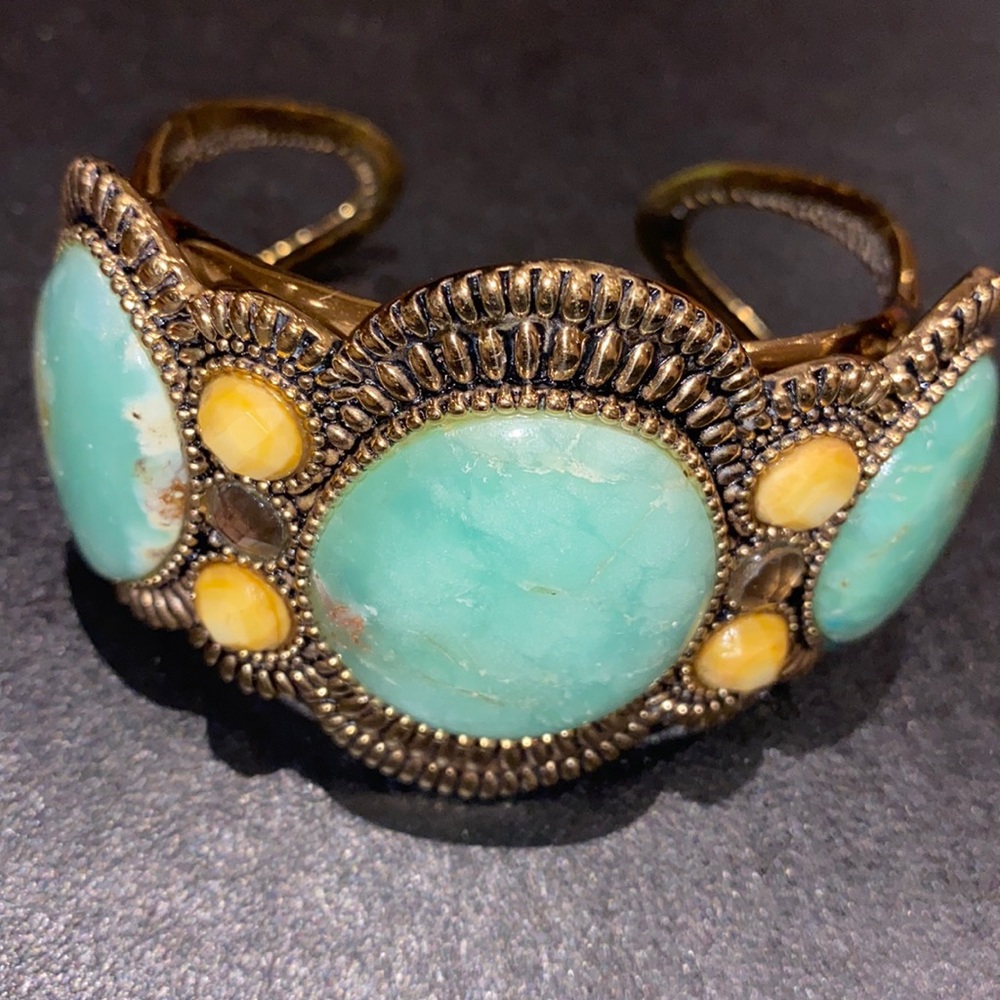 Turquoise and Yellow Stone Bracelet